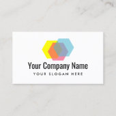 重なり合う六角ロゴ名刺テンプレート 名刺 (正面)