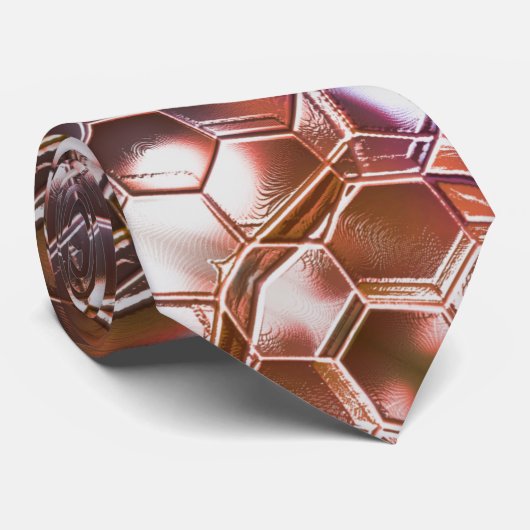 重なり合う六角形の真珠色の茶色の万華鏡のように千変万化するパターン ネクタイ (ロール)