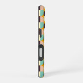 重なり合う半円の幾何学模様 iPhone 16ケース (右側面)