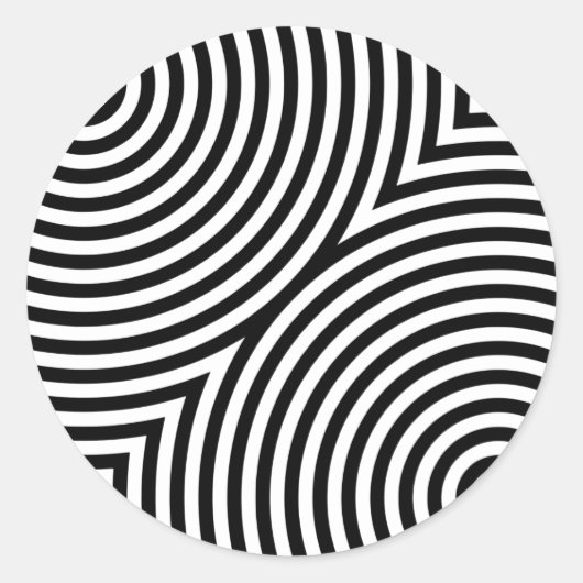 重なり合う同心円 ラウンドシール (正面)