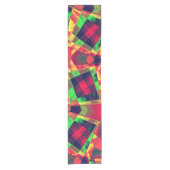 重なり合う斜めおよびほつれた長方形 ショートテーブルランナー (正面)