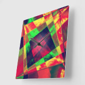 重なり合う斜めおよびほつれた長方形 スクエア壁時計 (傾斜)