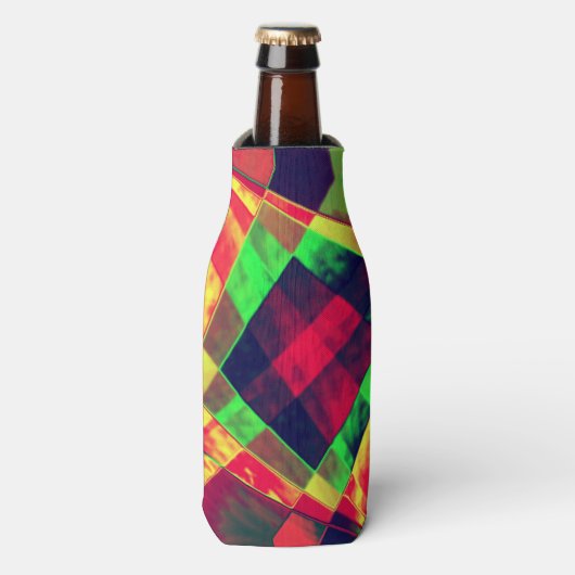 重なり合う斜めおよびほつれた長方形 ボトルクーラー (ボトル正面)