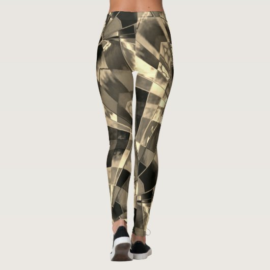 重なり合う斜めおよびほつれた長方形 レギンス (裏面)