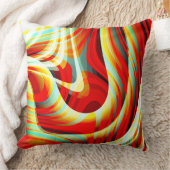 重なり合う曲線の赤い線の拡大 クッション (ブランケット)