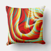 重なり合う曲線の赤い線の拡大 クッション (裏面)