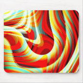 重なり合う曲線の赤い線の拡大 マウスパッド (正面)