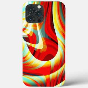 重なり合う曲線の赤い線の拡大 iPhone 13 PRO MAXケース