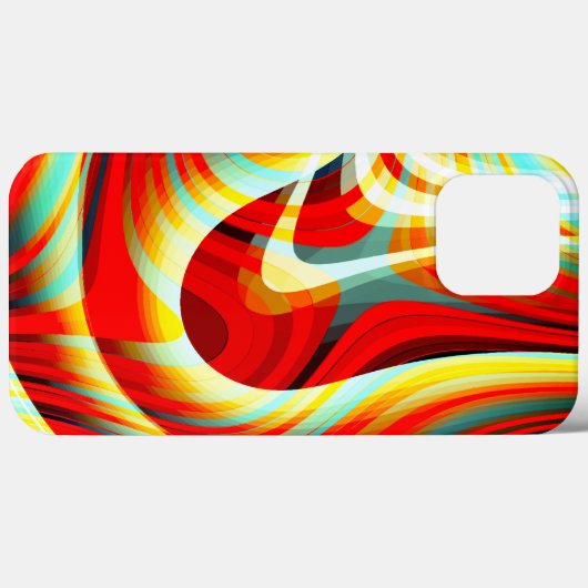 重なり合う曲線の赤い線の拡大 Case-Mate iPhoneケース (裏面 (横))