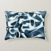 重なり合う曲線リボン、青のクロメッドトーン アクセントクッション (正面)