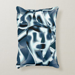 重なり合う曲線リボン、青のクロメッドトーン アクセントクッション