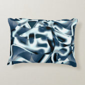 重なり合う曲線リボン、青のクロメッドトーン アクセントクッション (裏面)