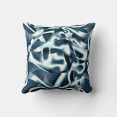 重なり合う曲線リボン、青のクロメッドトーン クッション (裏面)