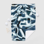 重なり合う曲線リボン、青のクロメッドトーン ゴルフタオル (インサイチュ)