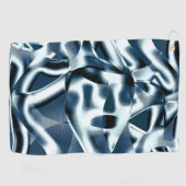 重なり合う曲線リボン、青のクロメッドトーン ゴルフタオル (横)