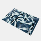 重なり合う曲線リボン、青のクロメッドトーン ドアマット (アングル)