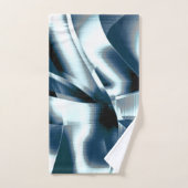 重なり合う曲線リボン、青のクロメッドトーン バスタオルセット (ハンドタオル)