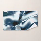 重なり合う曲線リボン、青のクロメッドトーン バスタオルセット (ハンドタオル)