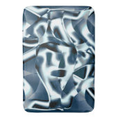 重なり合う曲線リボン、青のクロメッドトーン バスマット (正面縦)