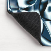 重なり合う曲線リボン、青のクロメッドトーン マウスパッド (コーナー)