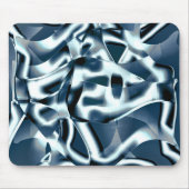 重なり合う曲線リボン、青のクロメッドトーン マウスパッド (正面)