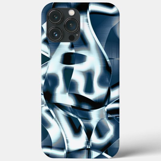 重なり合う曲線リボン、青のクロメッドトーン Case-Mate iPhoneケース (裏面)