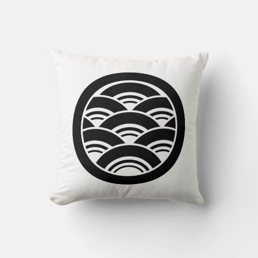 重なり合う波（円） クッション (正面)