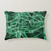 重なり合う緑色のアクリル切り出し アクセントクッション (正面)