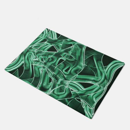 重なり合う緑色のアクリル切り出し ドアマット (アングル)