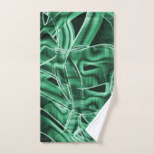 重なり合う緑色のアクリル切り出し バスタオルセット (ハンドタオル)