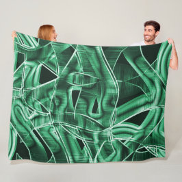 重なり合う緑色のアクリル切り出し フリースブランケット