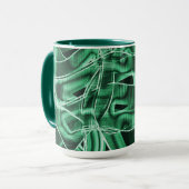 重なり合う緑色のアクリル切り出し マグカップ (正面左)