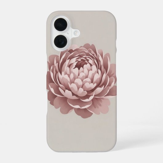 重なり合う花弁のヴィンテージ・ボタン iPhone 16ケース (裏面)