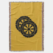 重なり合う花形の源氏カート スローブランケット (正面縦)