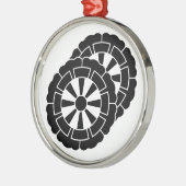 重なり合う花形の源氏カート メタルオーナメント (左)