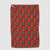 重なり合う赤い六角と「灰色の星」 ゴルフタオル (正面)