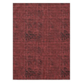 重なり合う赤い絵を描小方形 テーブルクロス (正面)