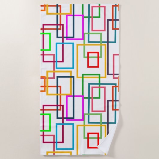 重なり合う長方形 ビーチタオル (正面)