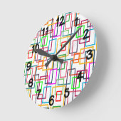 重なり合う長方形  ラウンド壁時計 (傾斜)