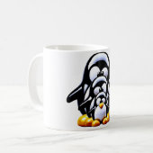 重ねられたペンギンの家族  コーヒーマグカップ (正面左)