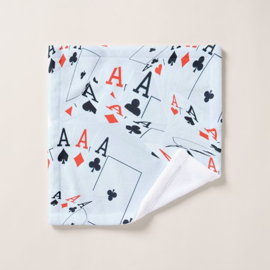 重ねられた模様のエース バスタオルセット (ウォッシュタオル)