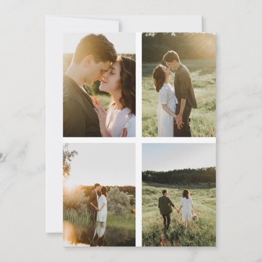 重ねエレガント合わせモダンスクリプトタイポグラフィ5写真 セーブザデート (裏面)