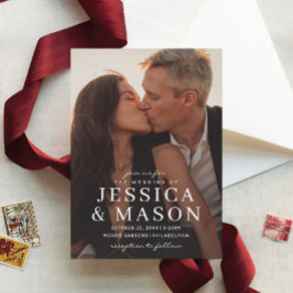 重ねエレガント合わせモダン結婚式招待状 招待状