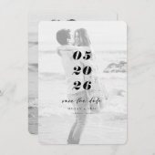 重ねモダンはっきりした合せ写真の保存日付 セーブザデート (正面/裏面)