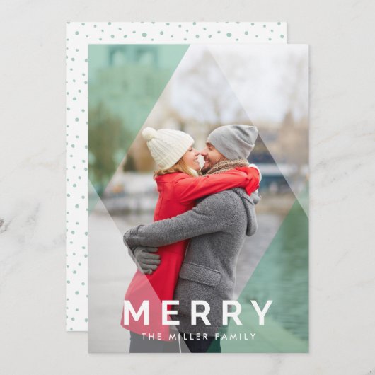 重ねモダンメリーね |ホリデーフォトカード シーズンカード (正面/裏面)
