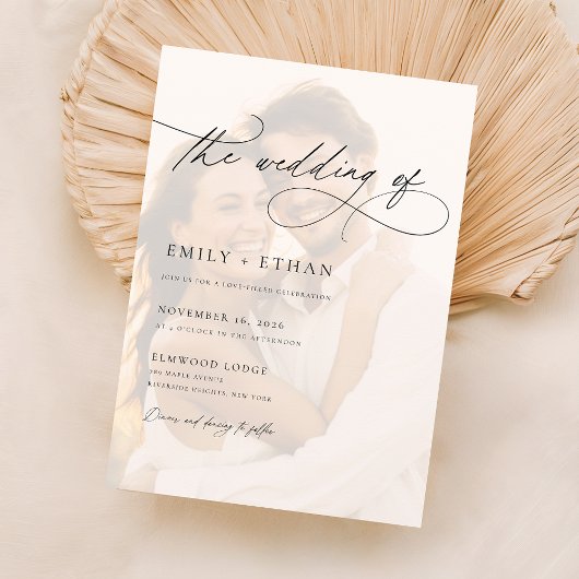 重ねモダン合せフォト両面結婚型 招待状