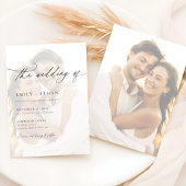 重ねモダン合せフォト両面結婚型 招待状