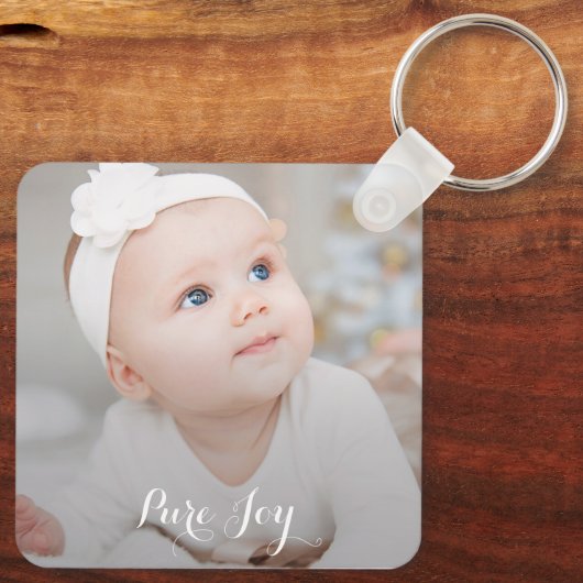 重ねモダン合わせパーソナライズされたフォトキーチェーン キーホルダー (裏面)