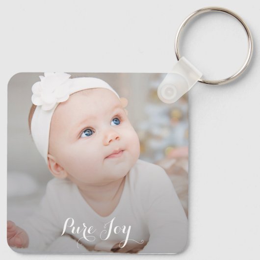 重ねモダン合わせパーソナライズされたフォトキーチェーン キーホルダー (裏面)