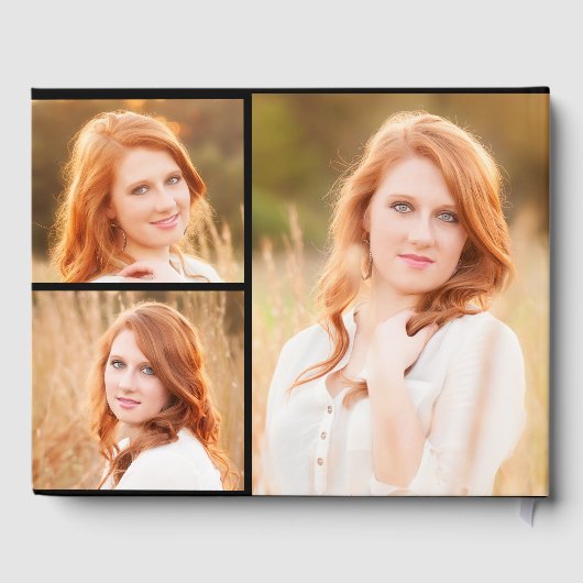 重ねモダン合わせ写真コラージュ卒業 ゲストブック (裏面)